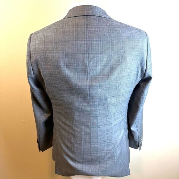 J.Hilburn Grey Plaid Loro Piana Super 130s Blazer 40R‎ EUC Read - Picture 5 of 12